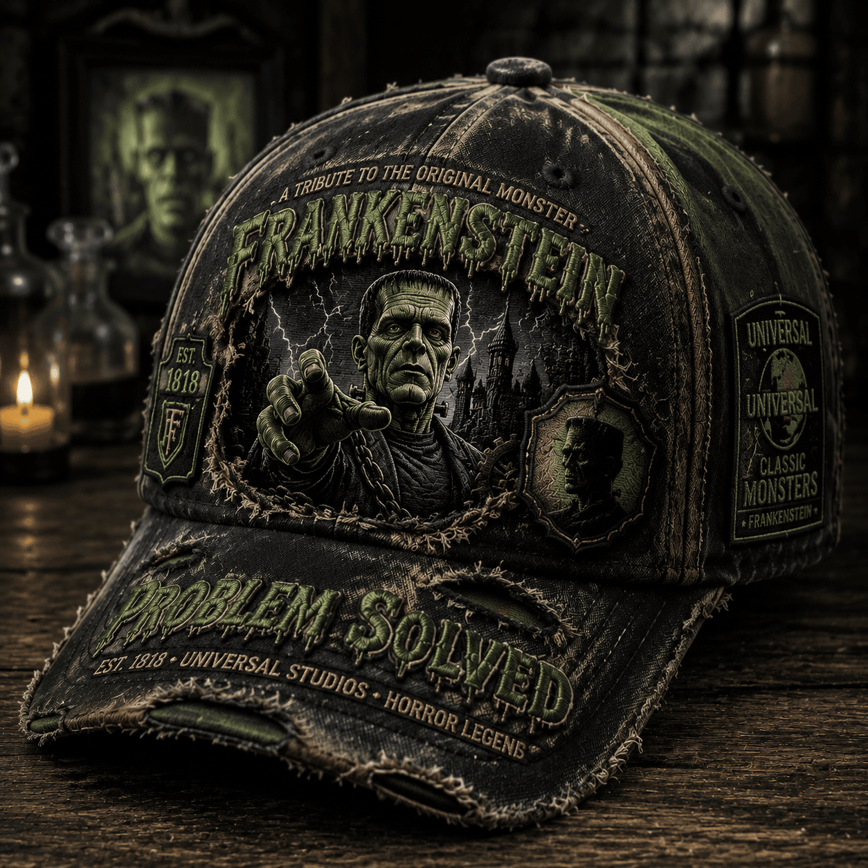 Frankenstein Merch A Tribute To The Original Monster Hat Problem Solved Hat Halloween Gifts