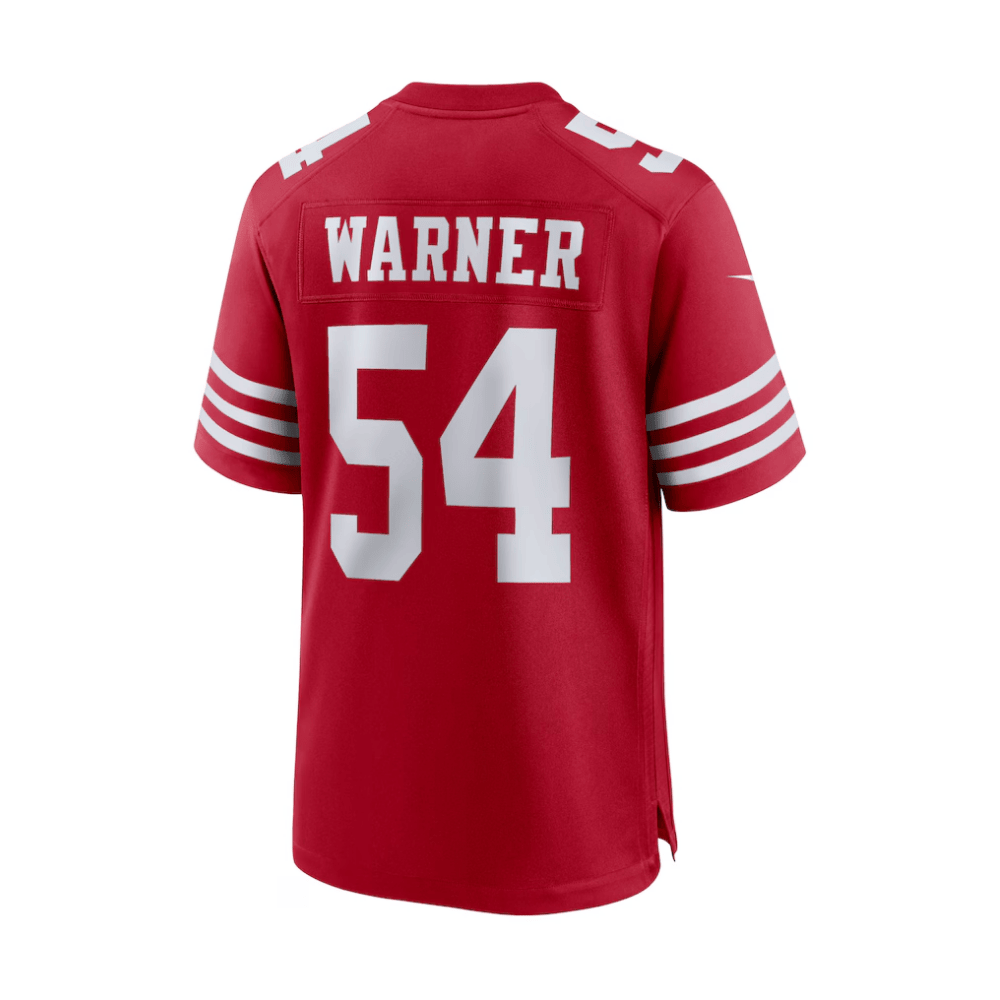 Fred Warner San Francisco ers 2025 Pro Bowl Patch Game Men Jersey - Scarlet - Image 3
