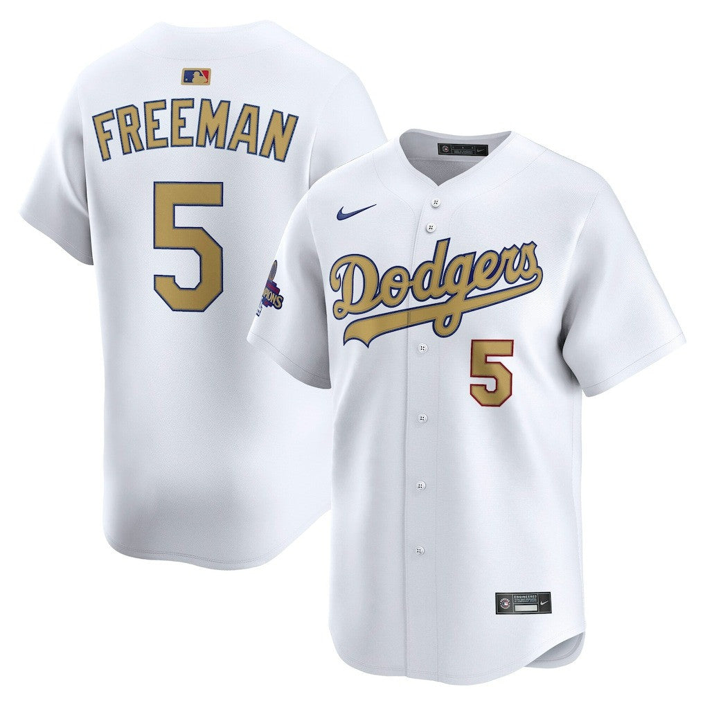 Freddie Freeman Los Angeles Dodgers 2025 Gold Collection Limited Jersey - White