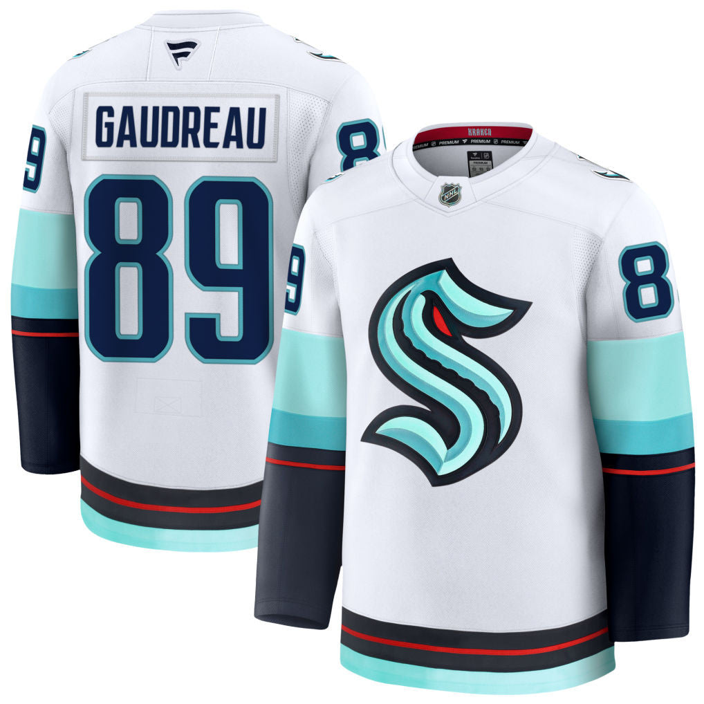 Frederick Gaudreau Seattle Kraken 2025 Away Premium Jersey - White 1 Frederick Gaudreau Seattle Kraken 2025 Away Premium Jersey - White