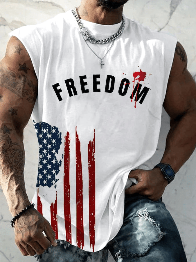 Freedom Muscle Tank American Flag Charlie Kirk Shirt Freedom Clothing Gifts For Patriots