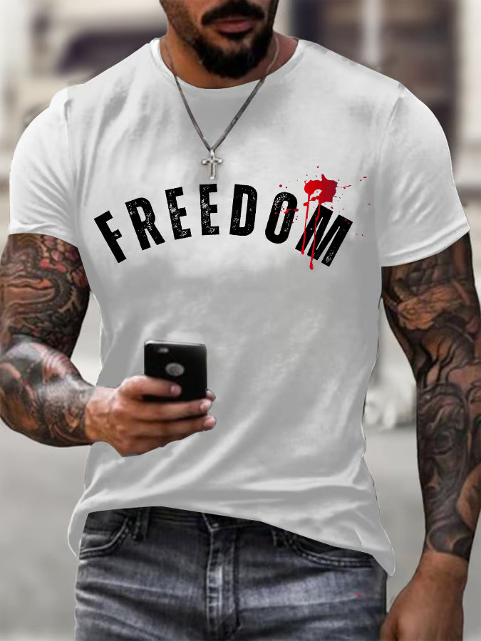 Freedom Shirt White Charlie Kirk Shooters Shirt Patriotic Gifts For Husband