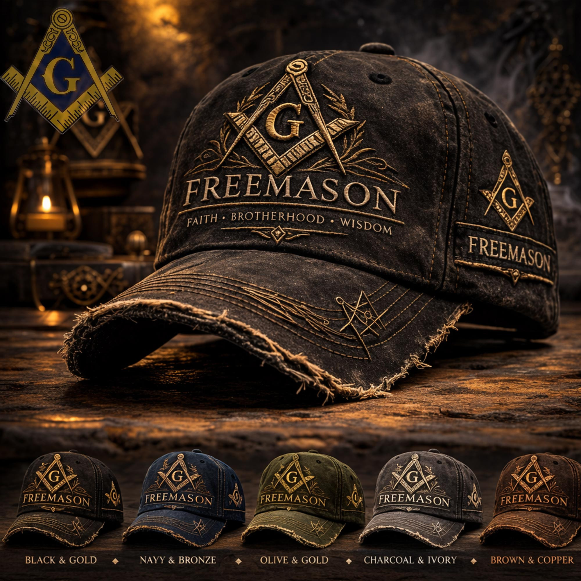Freemason Faith Brotherhood Wisdom Hat Freemason Merch Gifts For Dad Father's Day
