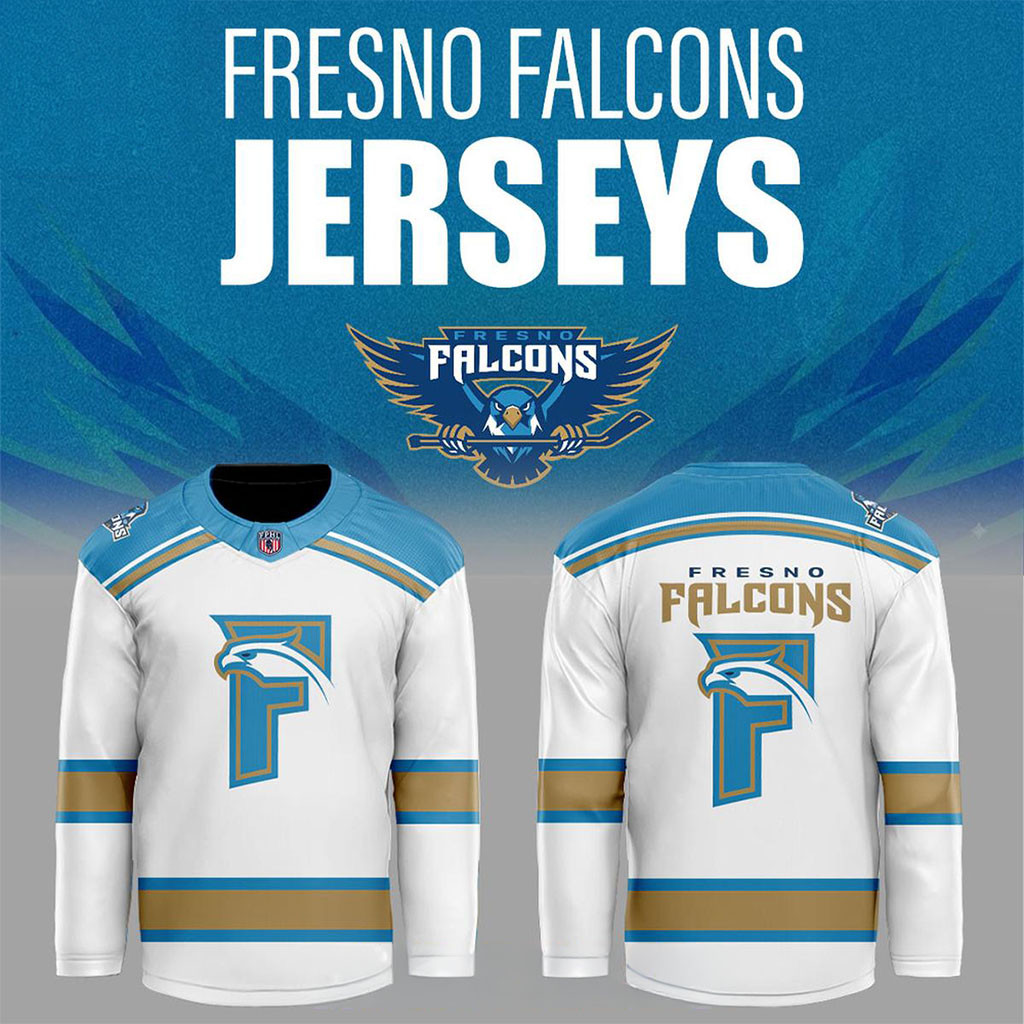Fresno Falcons Away Hockey Jersey Fresno Falcons Merch Gifts For Hockey Players