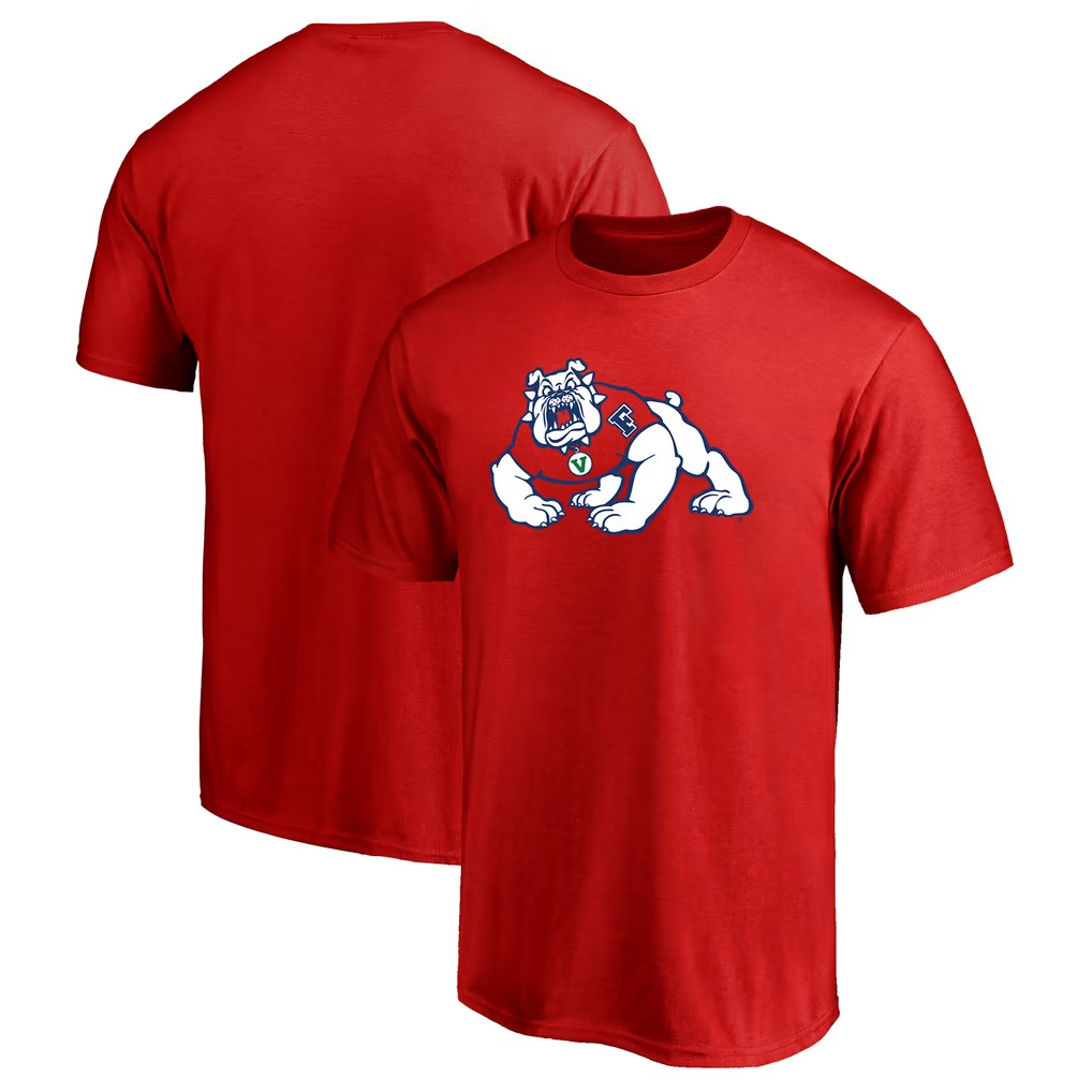 Fresno State Bulldogs Merch 2026 Red Fresno State Bulldogs Primary Logo T-Shirt Present For Fan