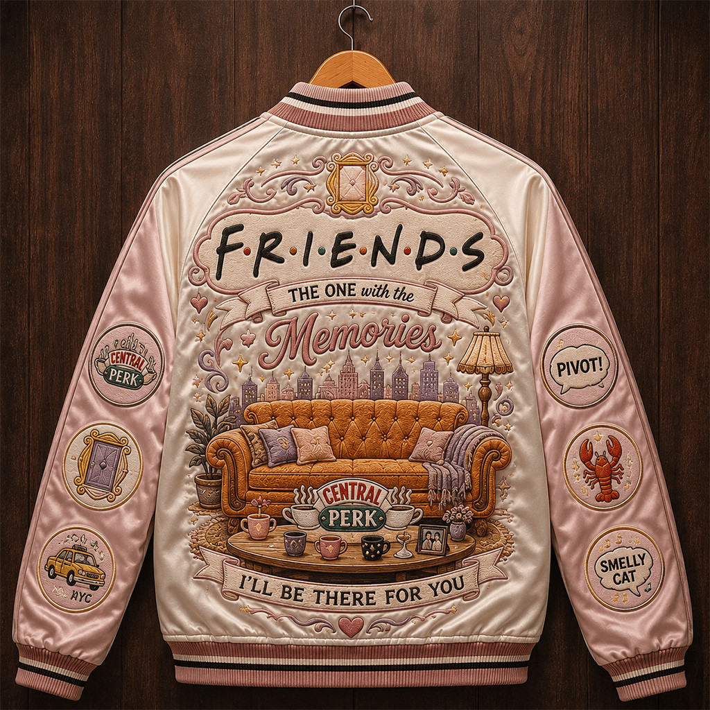 Friends The One With The Memories Varsity Jacket Central Perk TV Show Apparel Friends Fan Gift