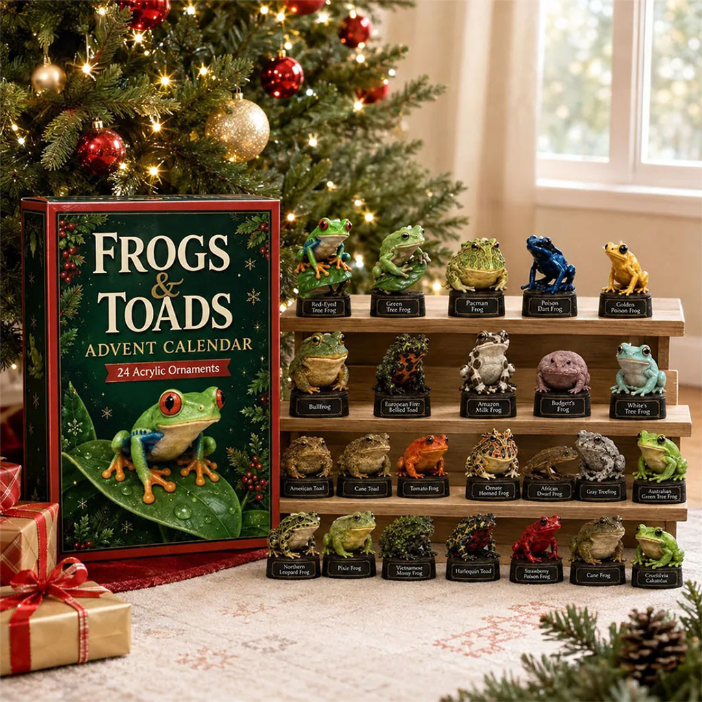 Frogs And Toads Advent Calendar 2026 Christmas Tree Ornaments Gift For Nature Lovers