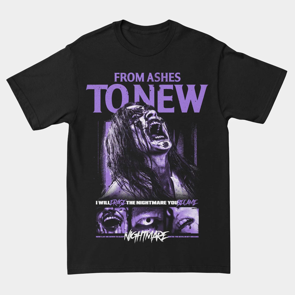 From Ashes To New Merch 2026 Nightmare Lyric T-Shirt Presents For Rock Music Lovers