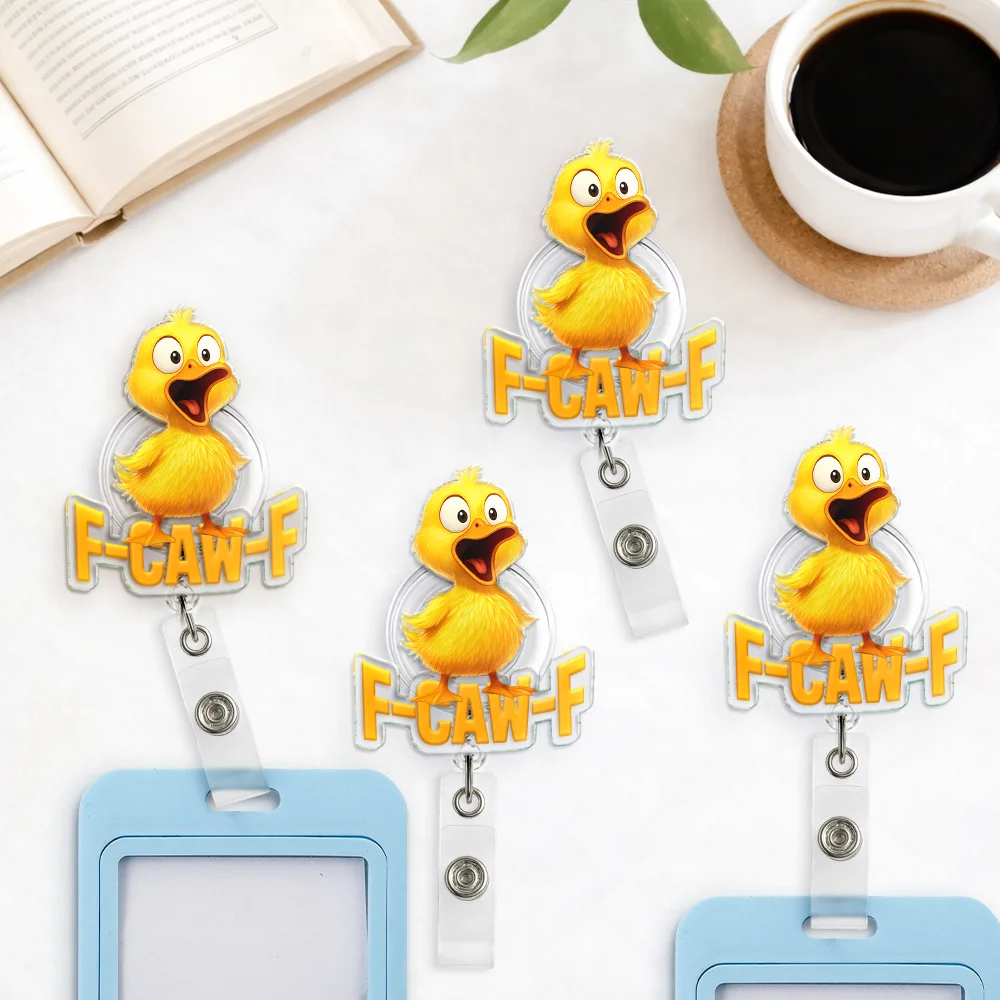 Funny Chicken F-Caw-F - Personalized Badge Reel - Image 4