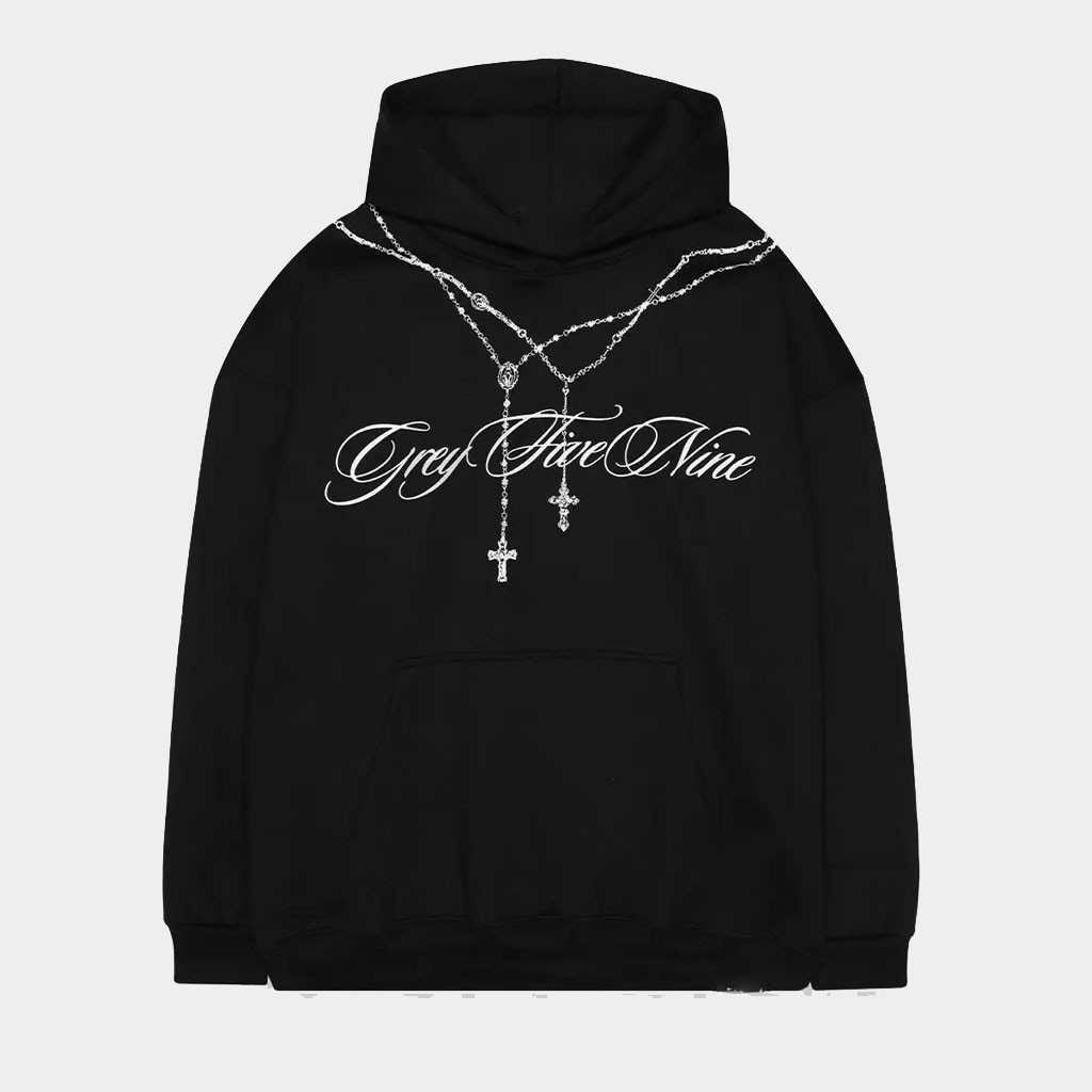 G59 Records Merch G59 Rosary Hoodie Grey Five Nine Hoodie Gift For Brother