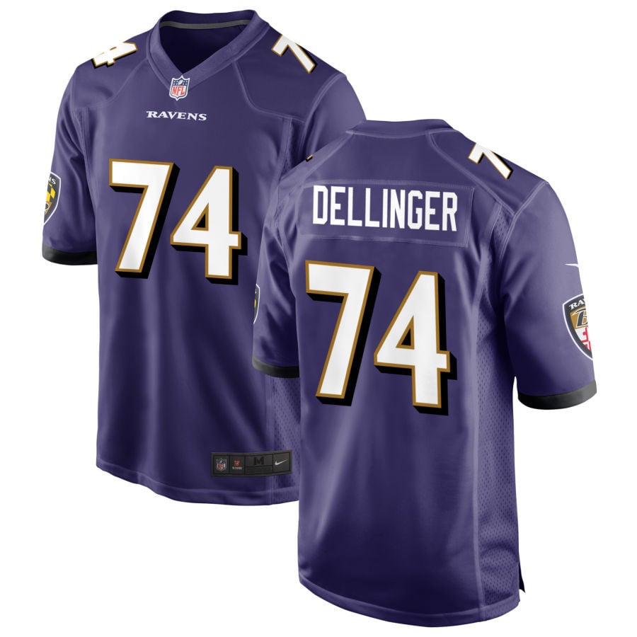 Garrett Dellinger Baltimore Ravens 2025 Game Jersey - Purple