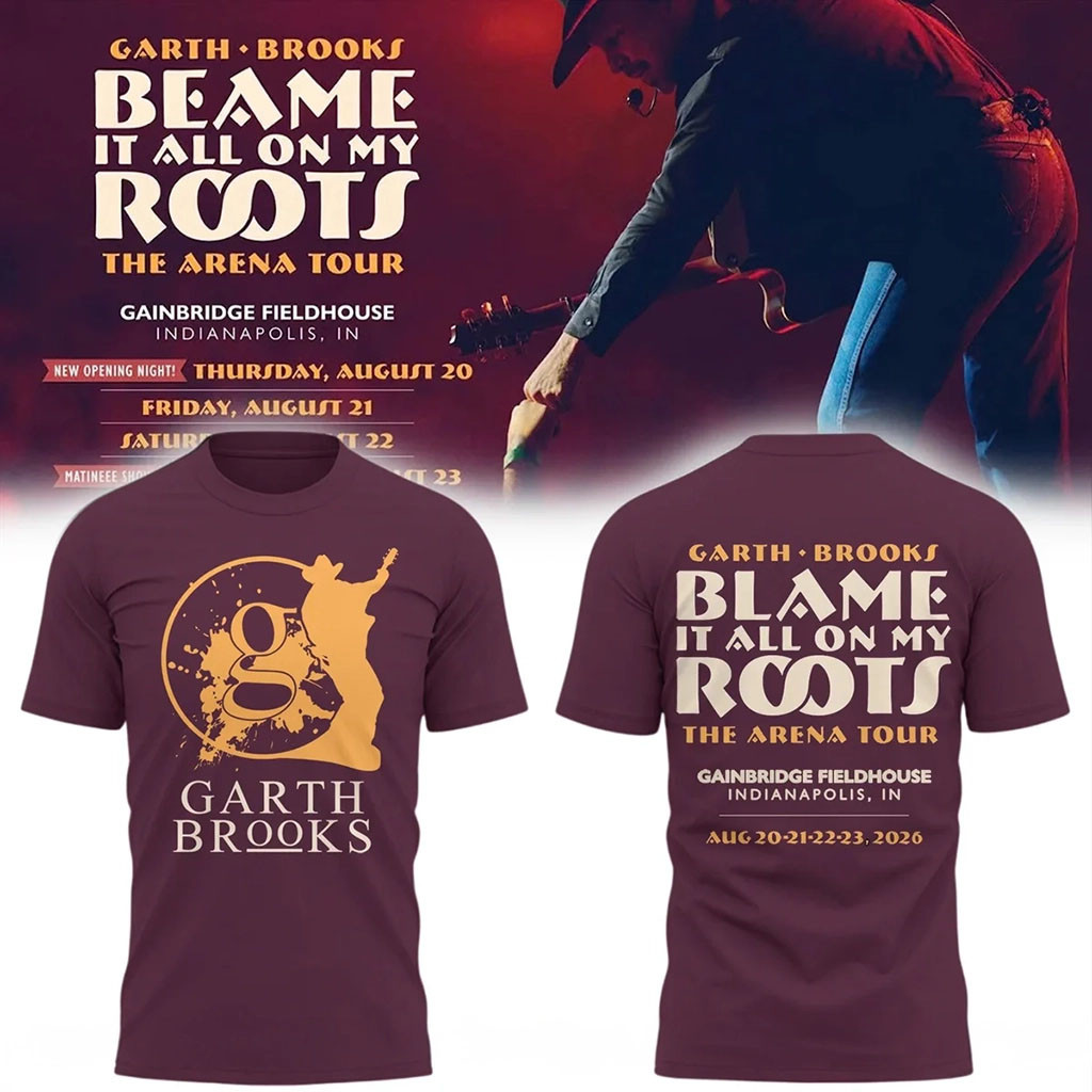 Garth Brooks Merch Blame It All On My Roots The Arena Tour Shirt Gifts For Music Lovers