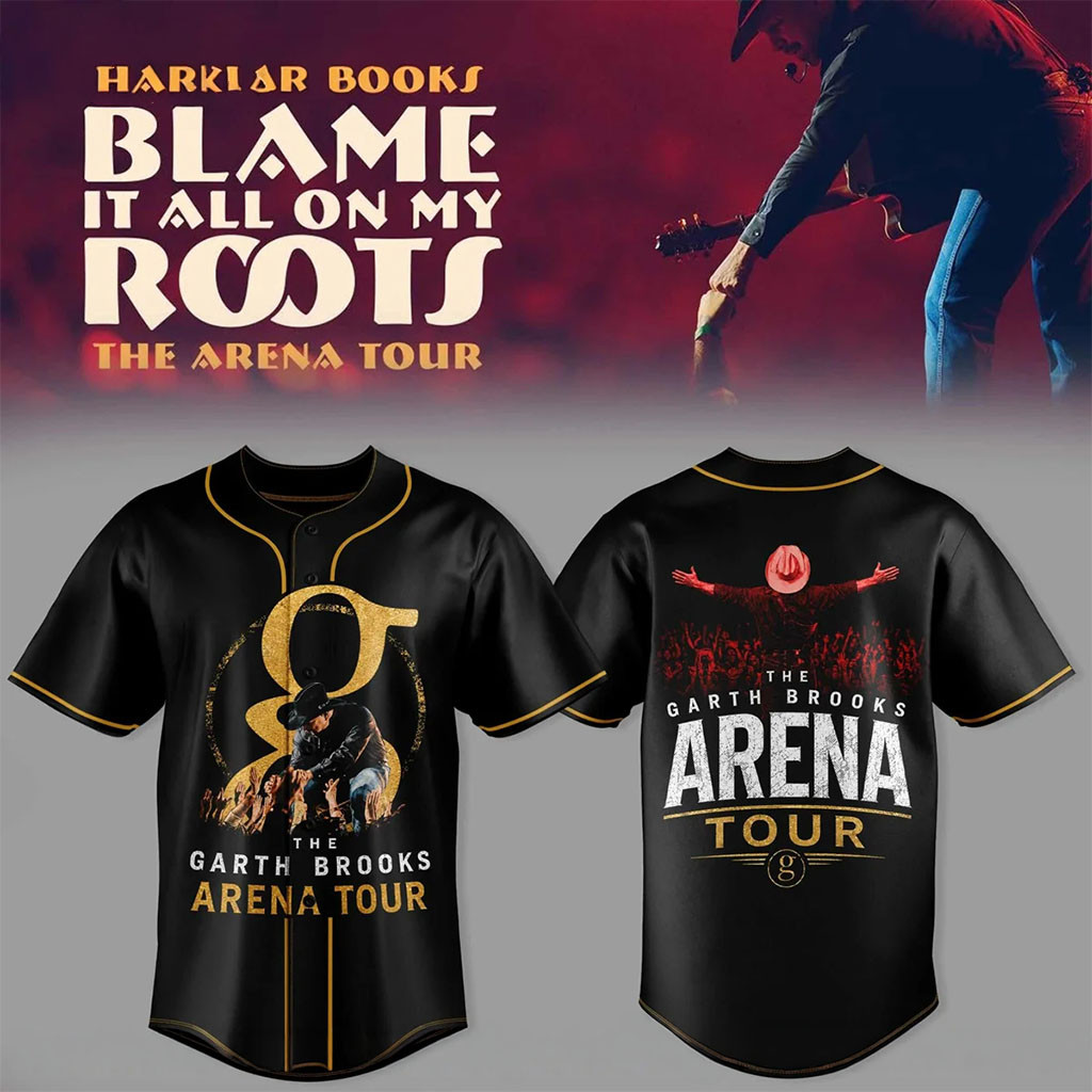 Garth Brooks Merch The Arena Tour Baseball Jersey Blame It All On My Roots Country Music Apparel