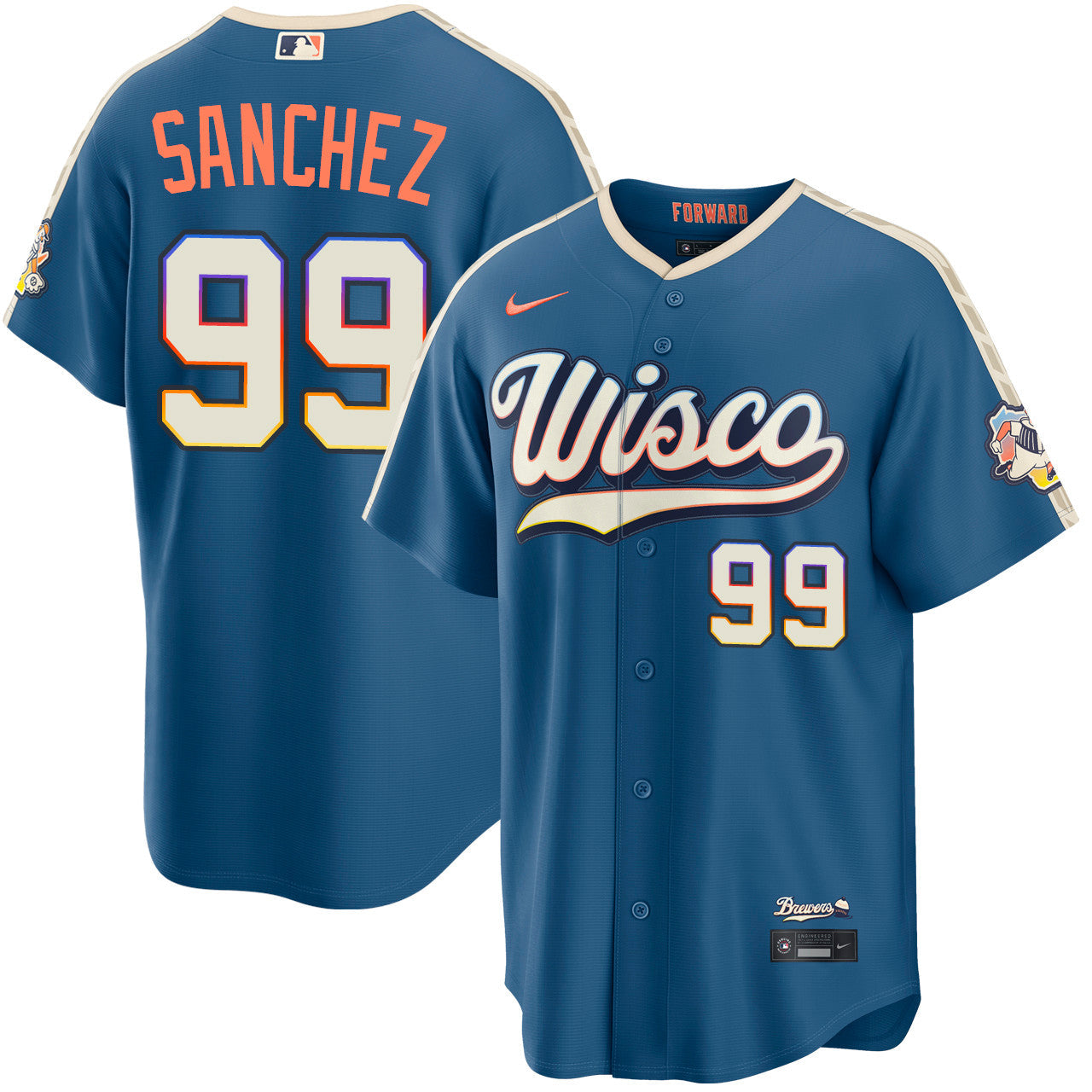 Gary Sanchez Milwaukee Brewers 2026 City Connect Stadium Jersey - Mineral Blue