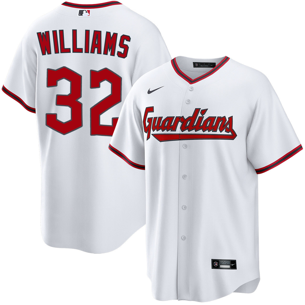 Gavin Williams Cleveland Guardians 2026 Home Jersey - White