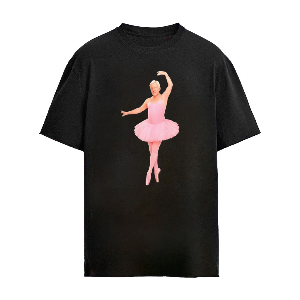 Geddy Lee Wearing Pink Ballerina Alex Lifeson Shirt