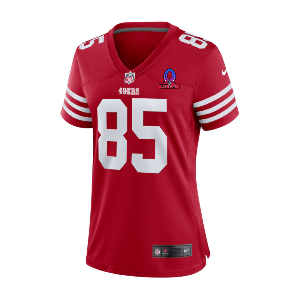 George Kittle San Francisco ers 2025 Pro Bowl Patch Game Jersey - Scarlet - Image 3