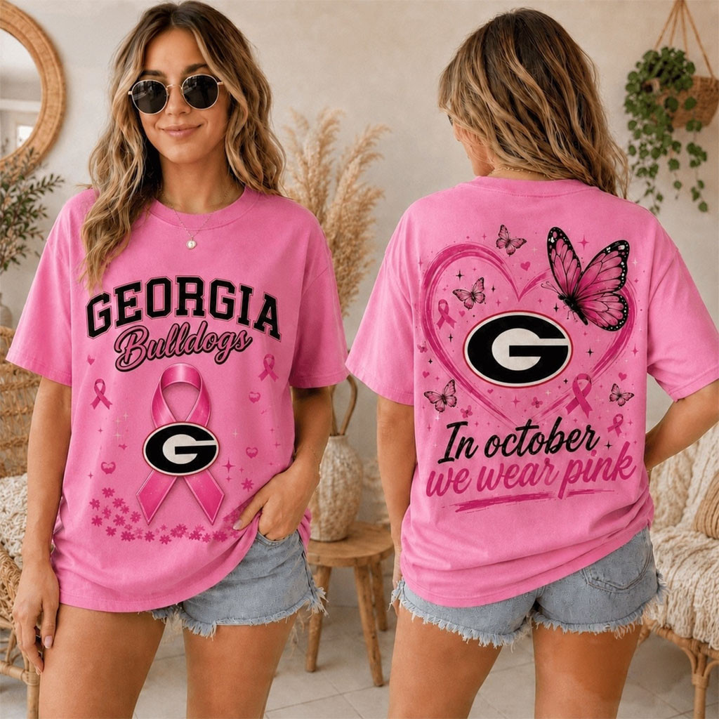 Georgia Bulldogs 2026 NCAA Pink October Breast Cancer Awareness Fan Pride Unisex T Shirt