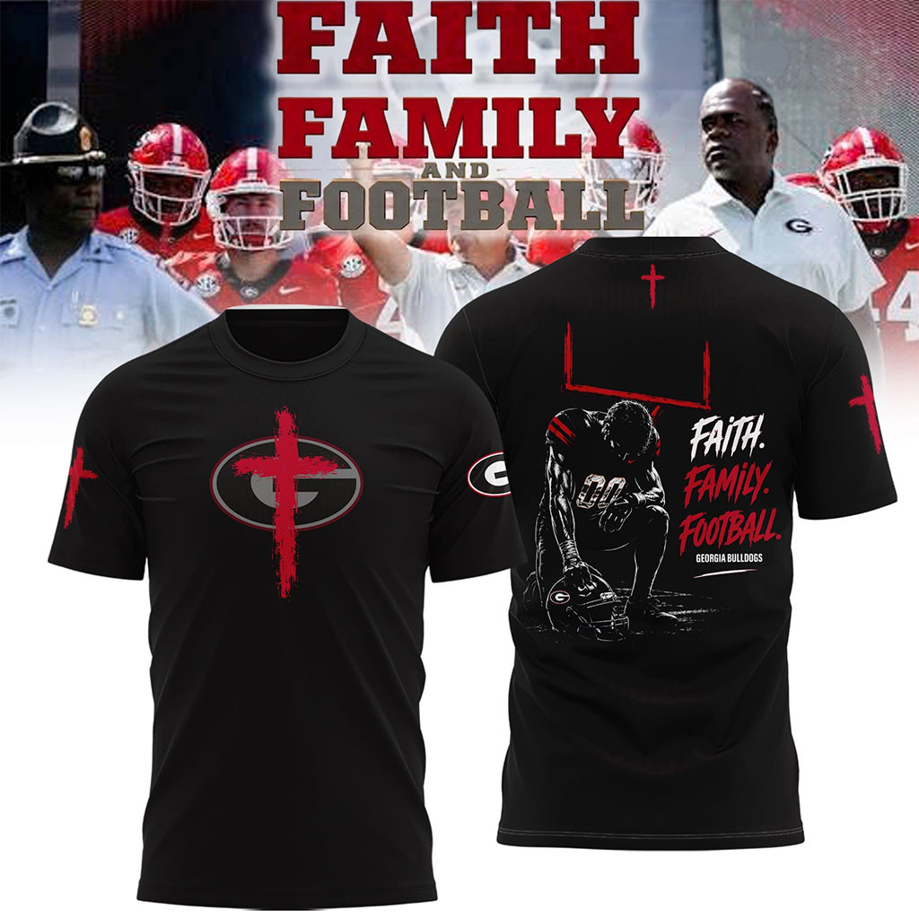 Georgia Bulldogs Faith Family Football 2026 T-Shirt Georgia Bulldogs Merch Football Lovers Gift