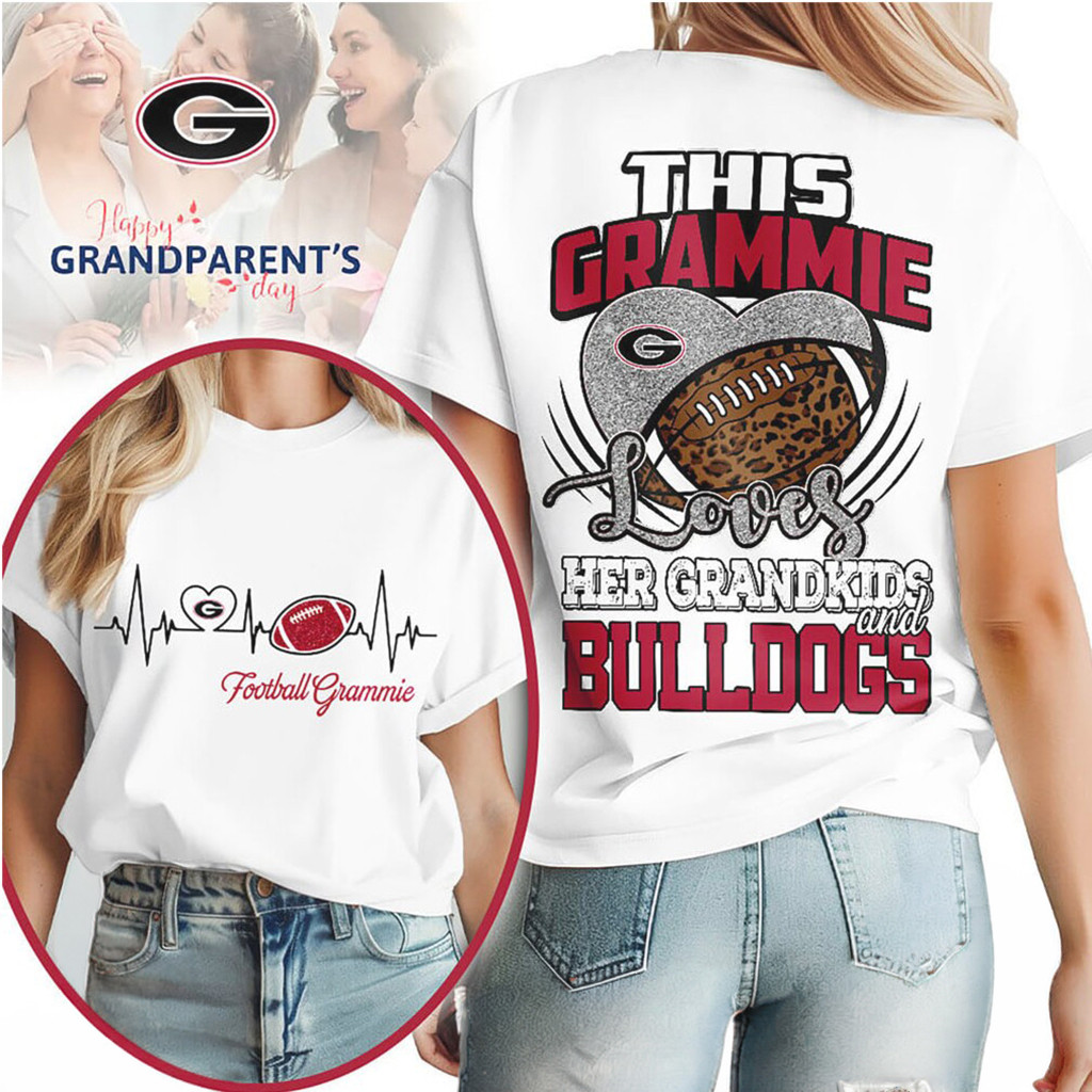 Georgia Bulldogs Football This Grammie Loves Her Grandkids Shirt Bulldogs Merch Fan Gifts