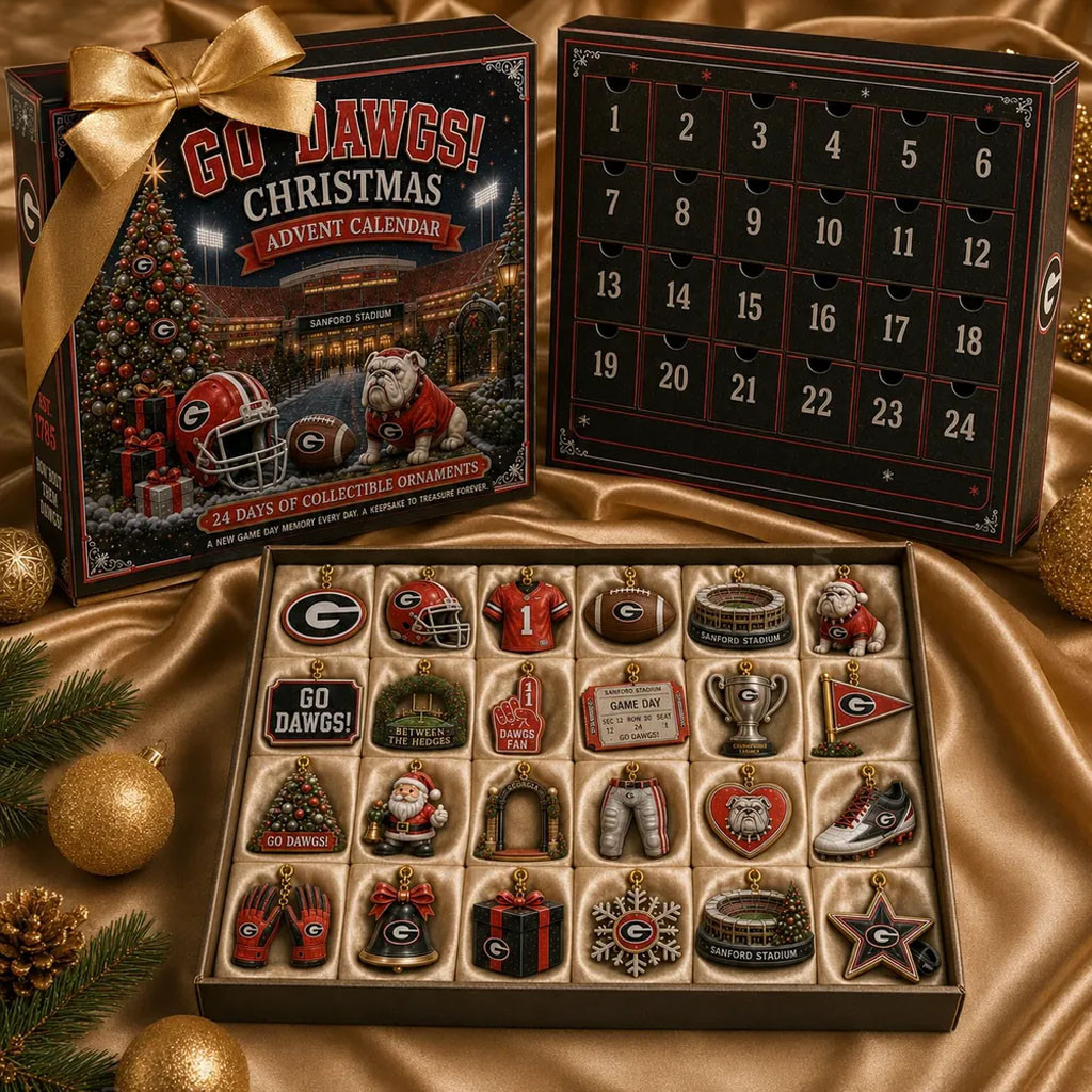 Georgia Bulldogs Merch Go Dawgs Christmas Ornaments Advent Calendar Football Lover Holiday Decor