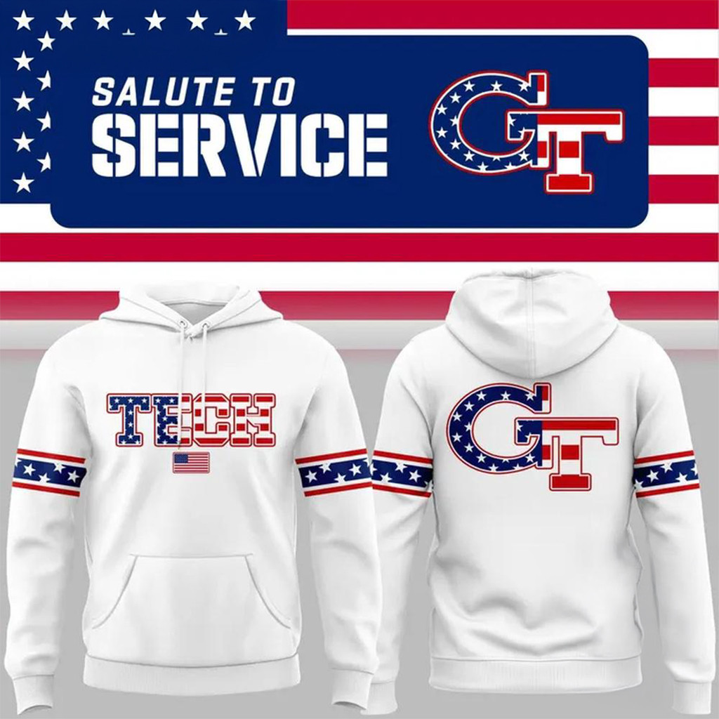 Georgia Tech Yellow Jackets 2026 Military Appreciation Tech Wordmark Hoodie Fan Merch Gifts