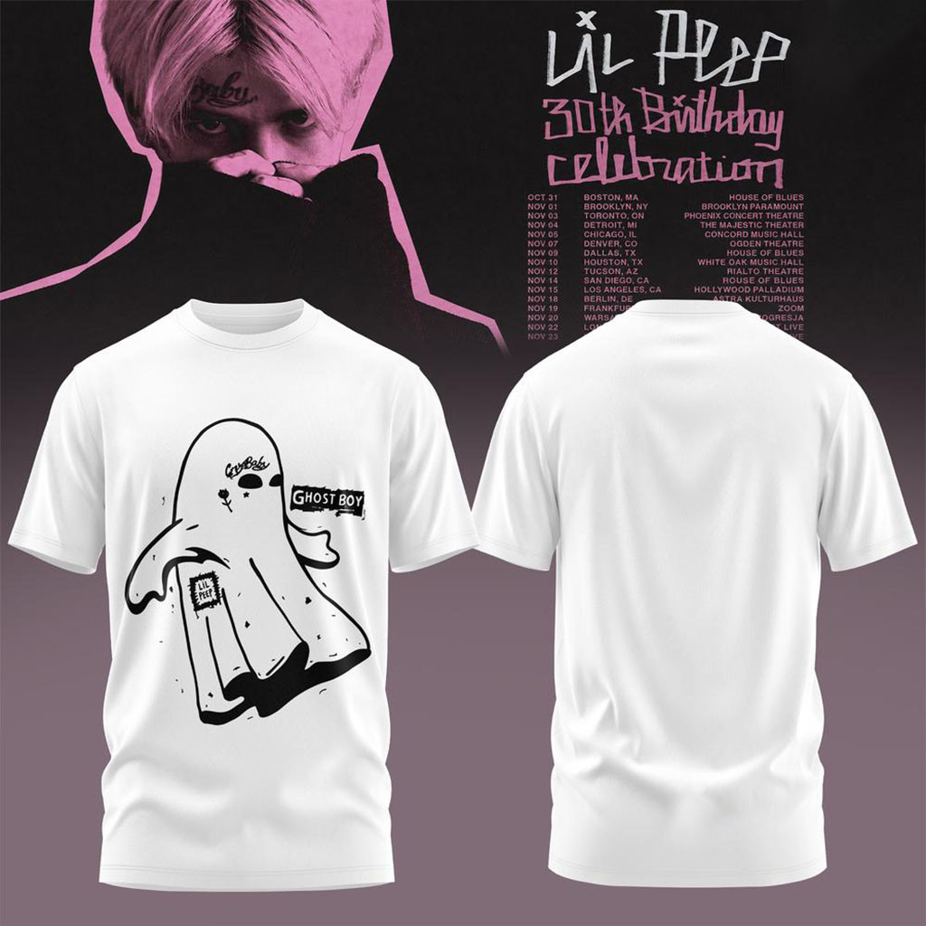 Ghost Boy x Lil Peep 30th Birthday Celebration 2026 Tour Shirt Lil Peep Merch Gifts For Fans