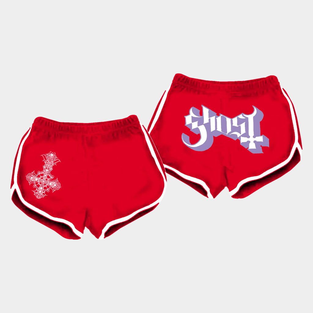 Ghost Merch 2026 Ghost Red Logo Shorts Presents For Rock Music Lovers