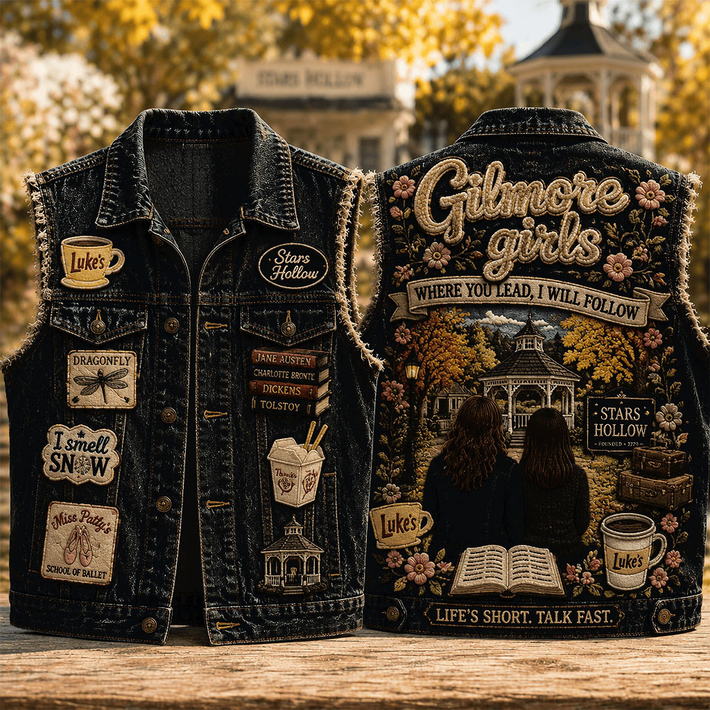 Gilmore Girls Where You Lead I Will Follow Denim Vest Gilmore Girls Merch Autumn Gift Ideas