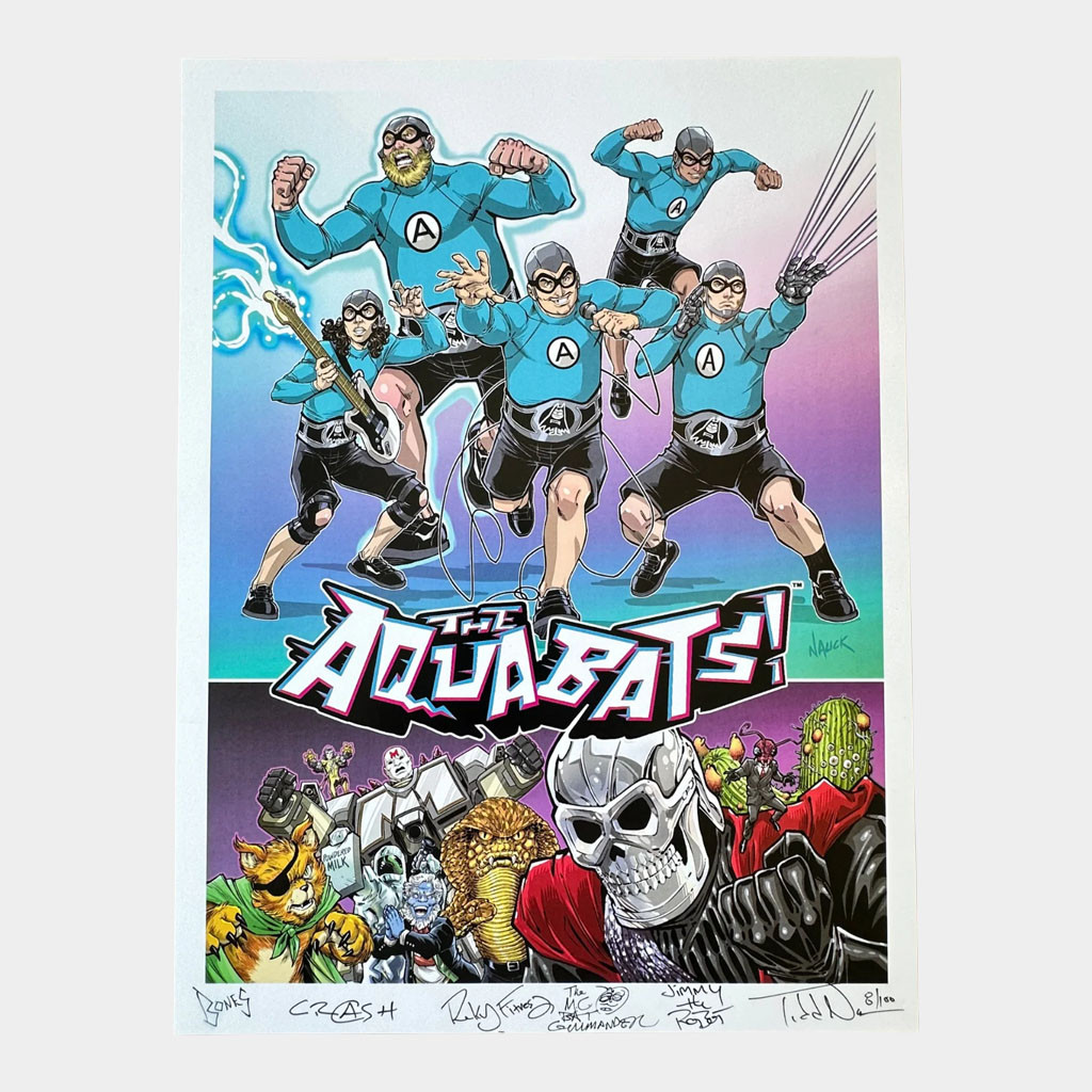 Gloopy Industries Merch 2026 The Aquabats By Todd Nauck Signed Poster Wall Art Decor Ideas