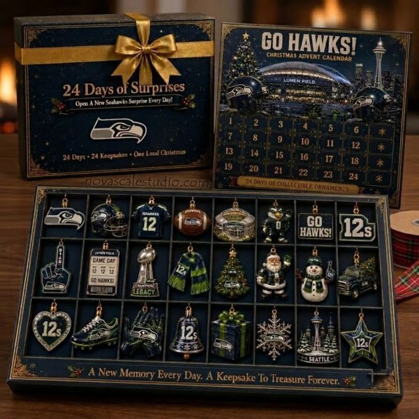 Go Hawks Christmas Advent Calendar Seattle Seahawks Merch Xmas Gift For Football Lovers - Image 2