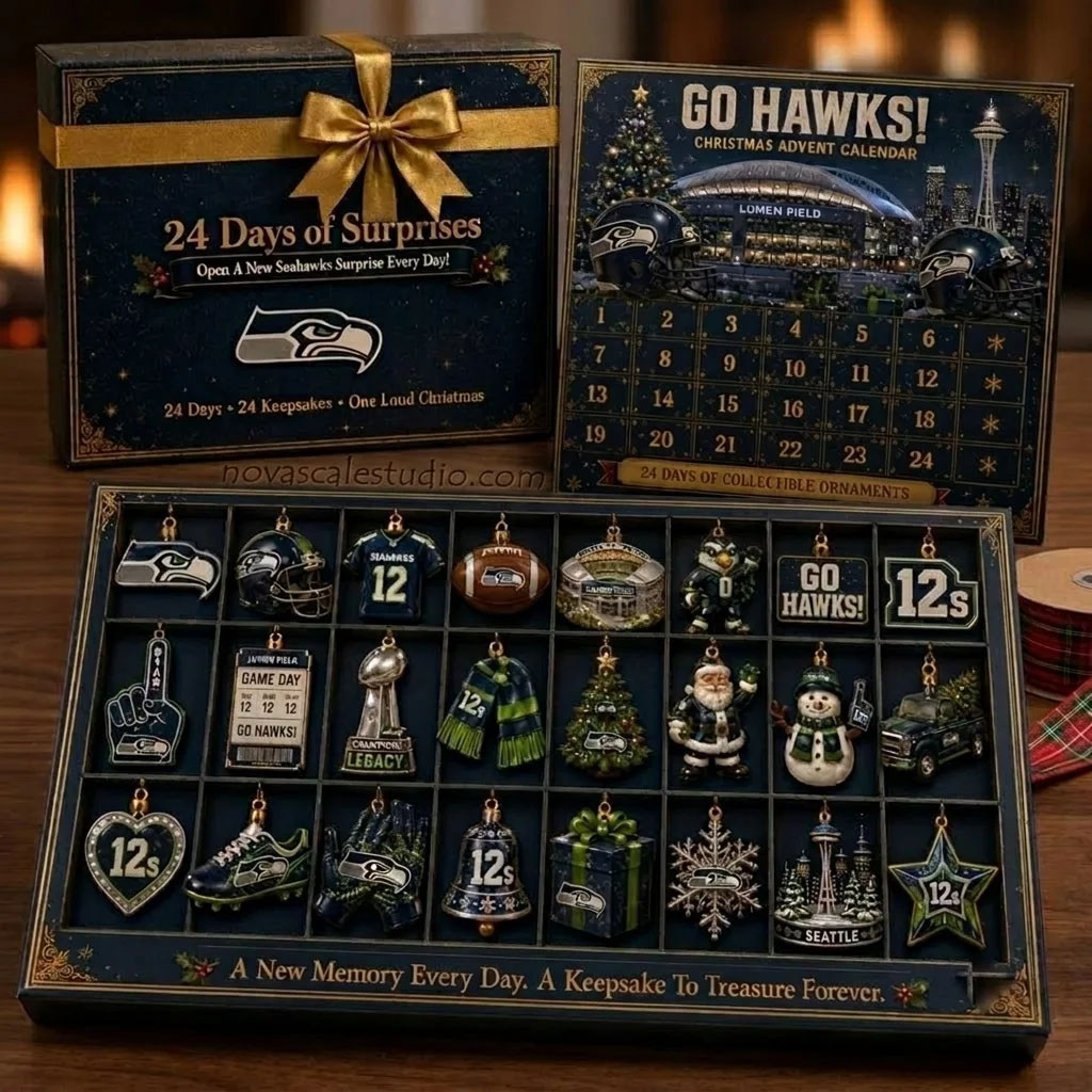 Go Hawks Christmas Advent Calendar Seattle Seahawks Merch Xmas Gift For Football Lovers