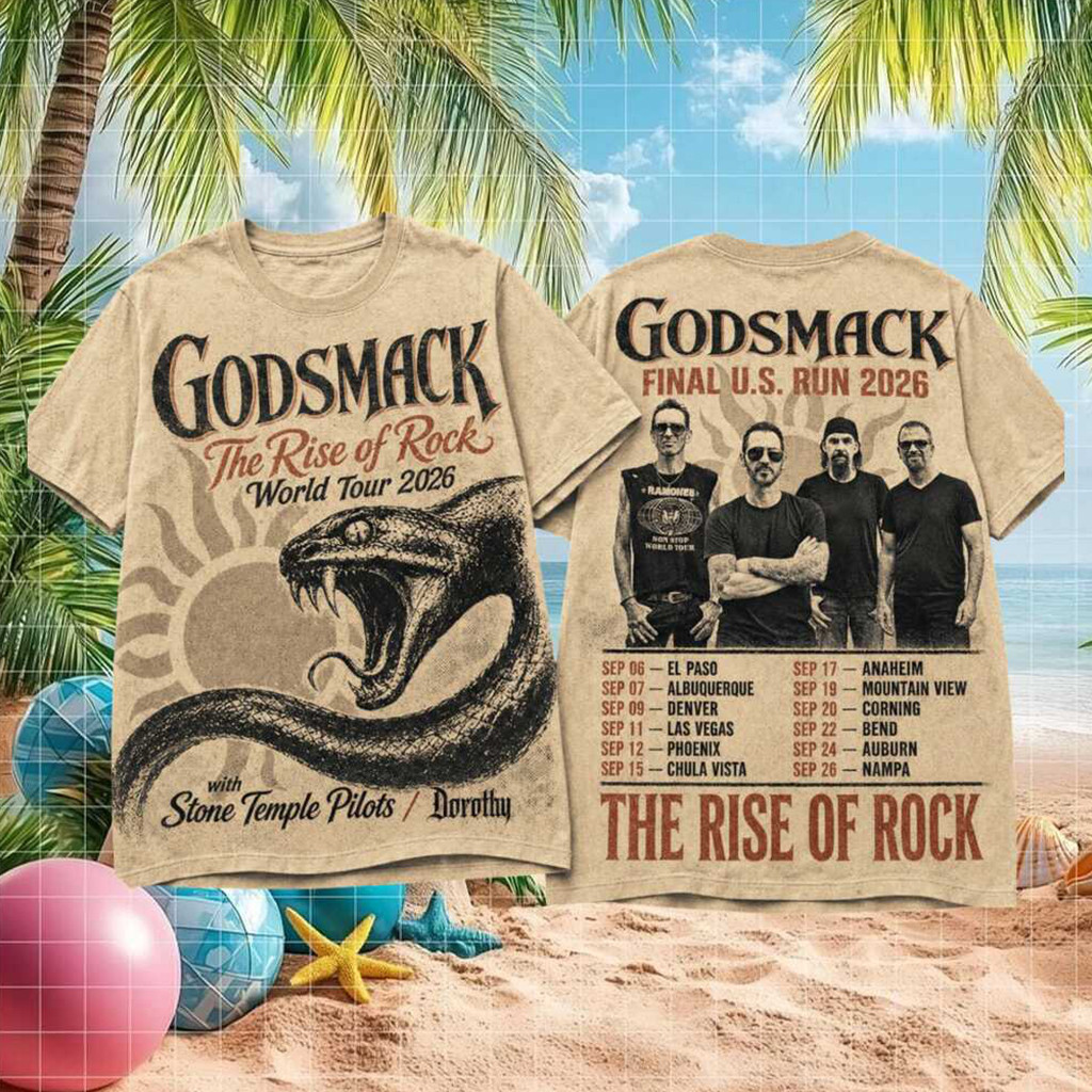 Godsmack The Rise Of Rock 2026 Final World Tour Concert Shirt Godsmack Merch Music Fan Gifts