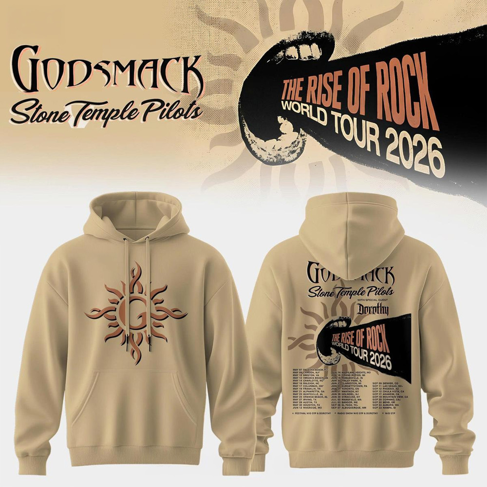 Godsmack The Rise Of Rock World Tour 2026 Hoodie Godsmack Merch Present For Him