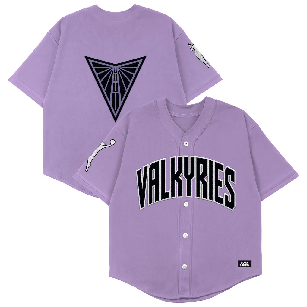 Golden State Valkyries Merch 2026 Playa Society Purple Golden State Valkyries Baseball Jersey