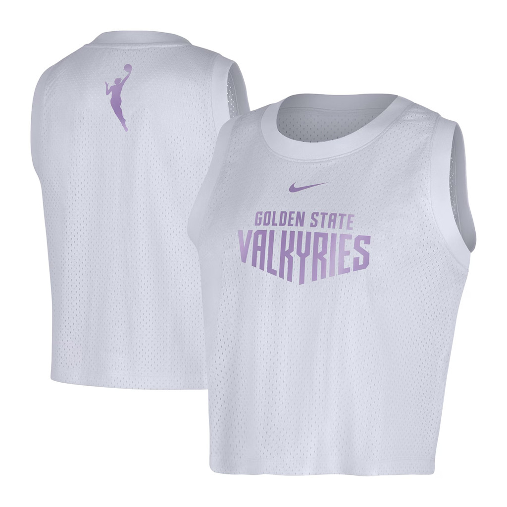 Golden State Valkyries Merch 2026 Women's Golden State Valkyries White Mesh Tank Top