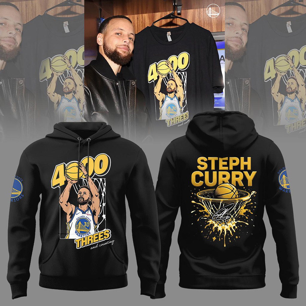 Golden State Warriors Stephen Curry 4000 Threes Pointers And Counting 2026 Hoodie Fan Merch