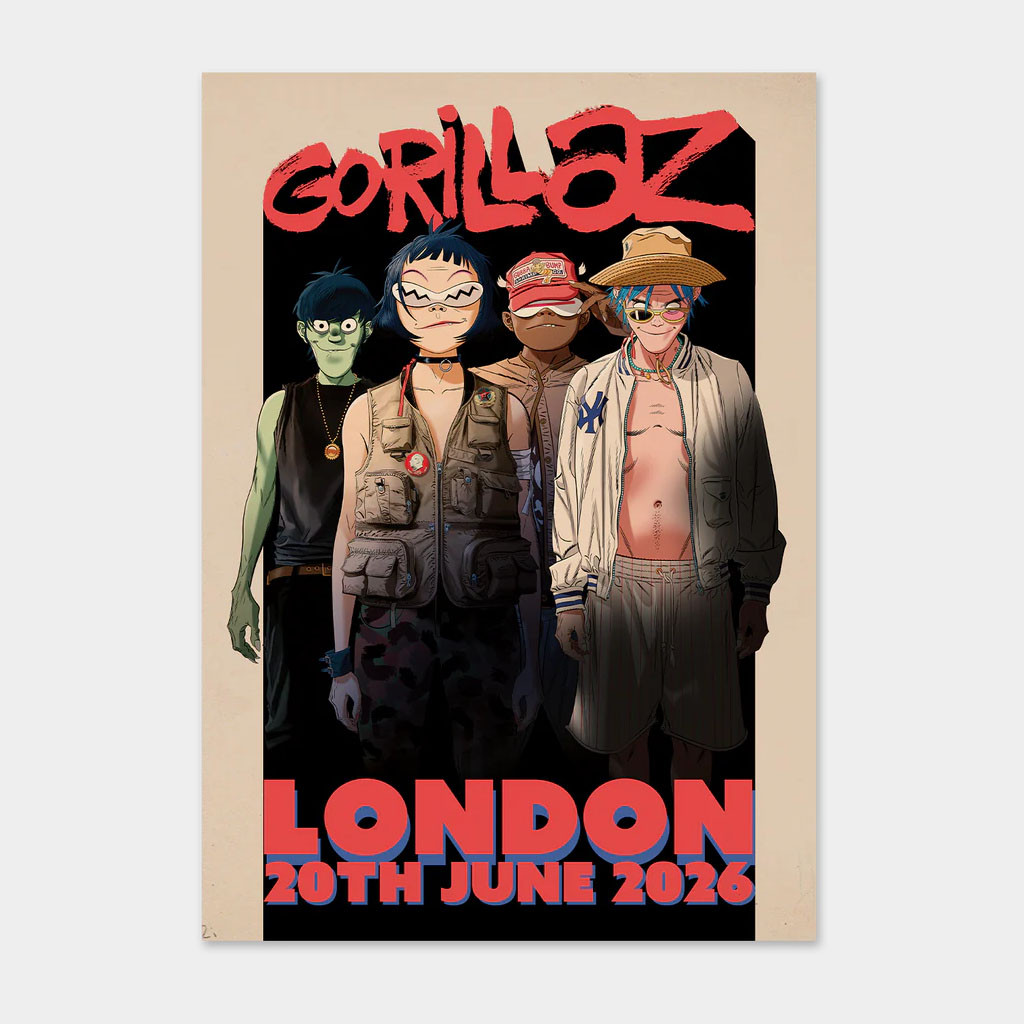 Gorillaz Merch 2026 Tottenham Event Poster Gorillaz Mountain Tour Merch Wall Art Decor Ideas