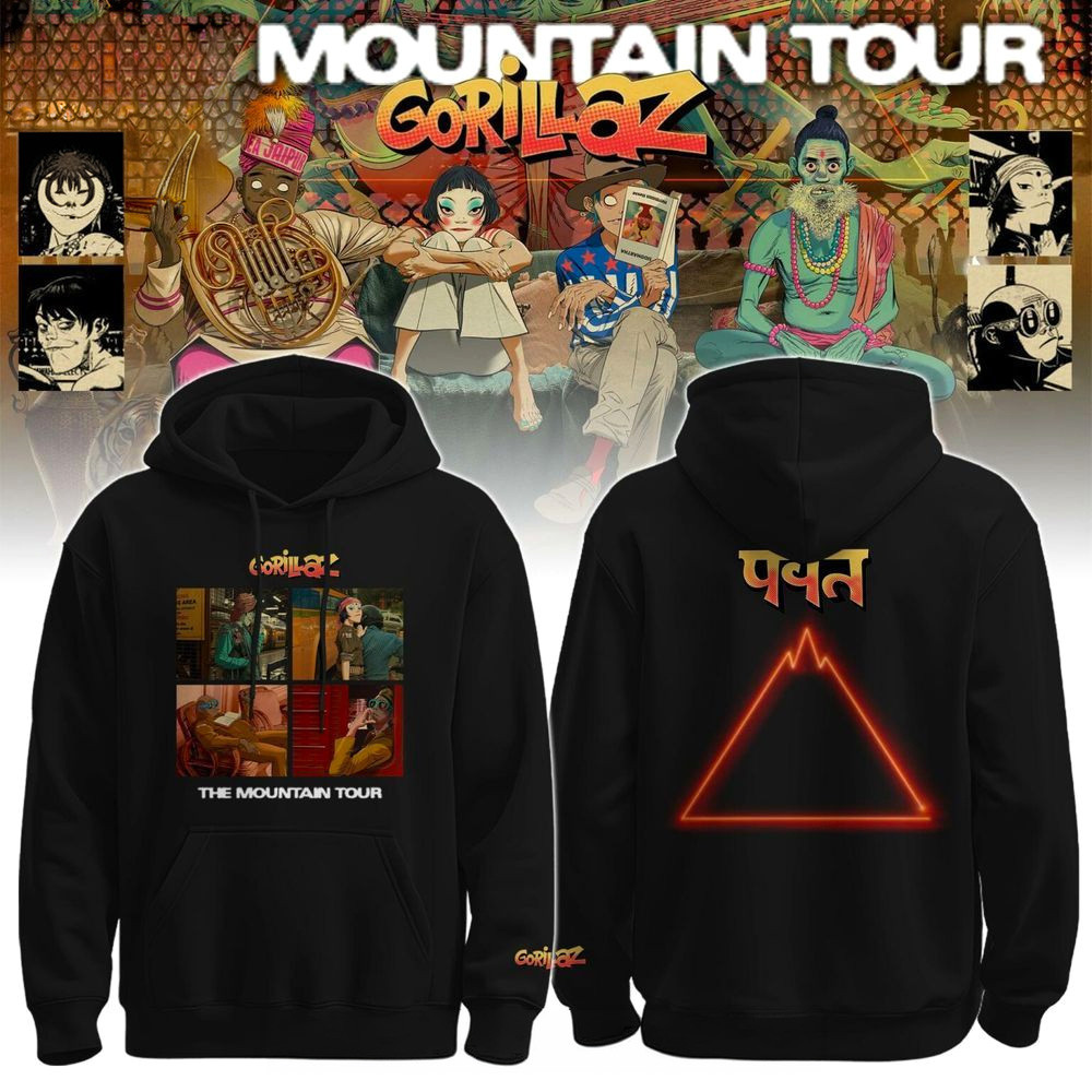 Gorillaz The Mountain Tour Hoodie Gorillaz Merch Gift Ideas For Band Fans