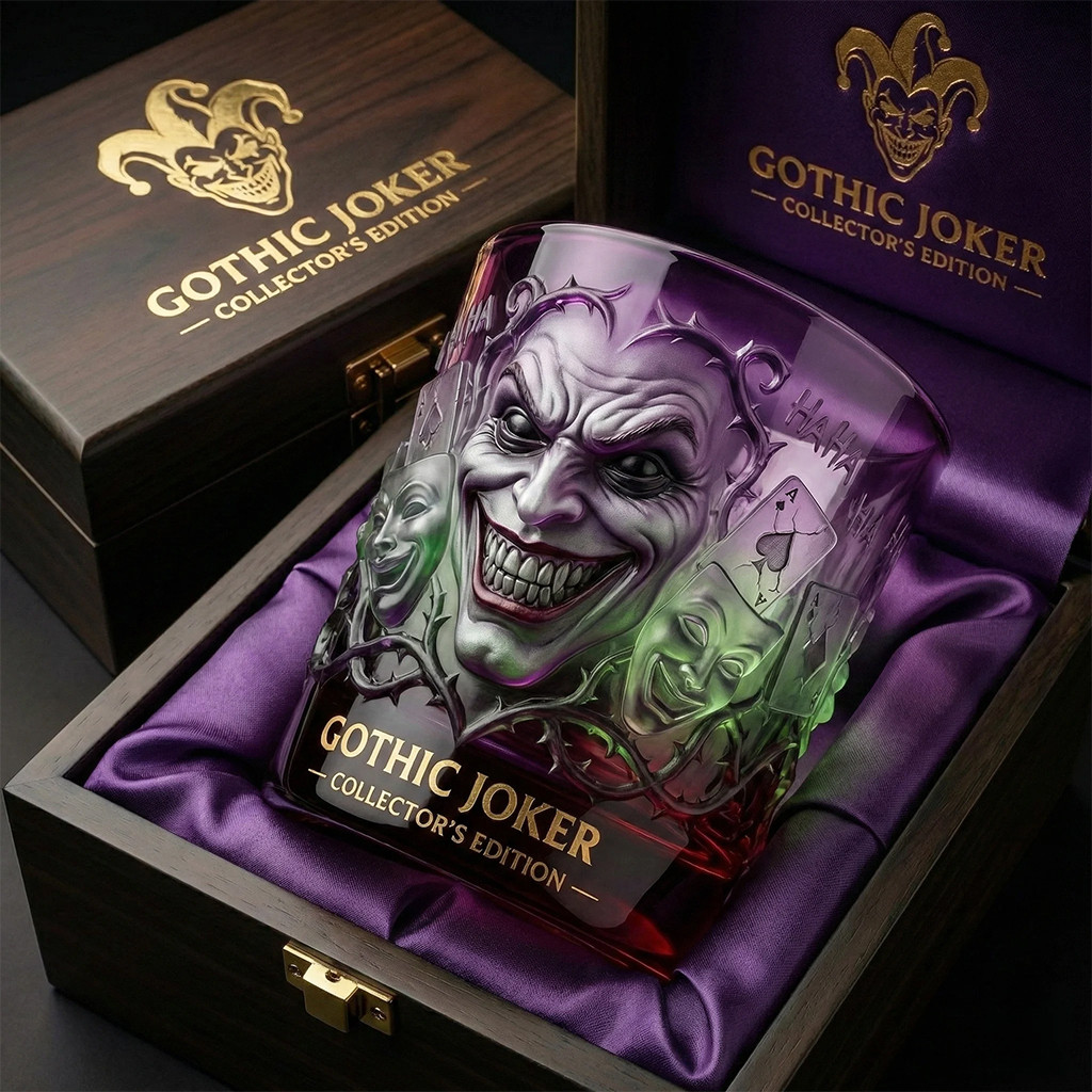 Gothic Joker Collector's Edition Whiskey Glass 2026 Joker Merch Birthday Gifts For BFF