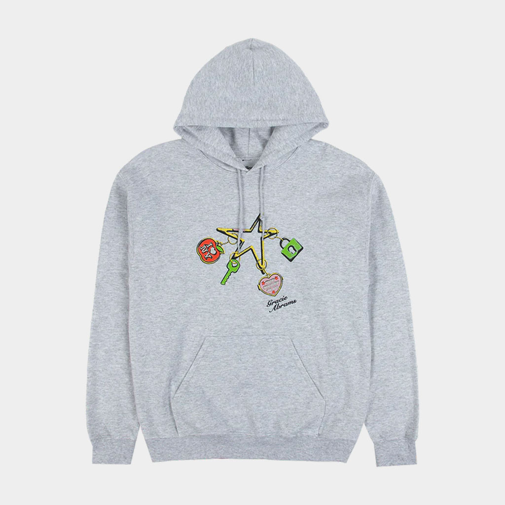 Gracie Abrams Merch 2026 New York Apple Charm Popup Grey Hoodie Gifts For Best Friend