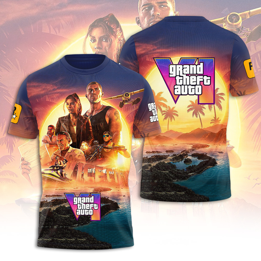Grand Theft Auto VI 2026 T-Shirt GTA 6 Merch Video Game Lover Gift For Friends