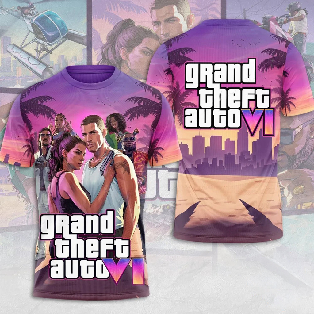 Grand Theft Auto VI Vice City Sunset T-Shirt GTA 6 Merch Unique Gift For Game Lovers