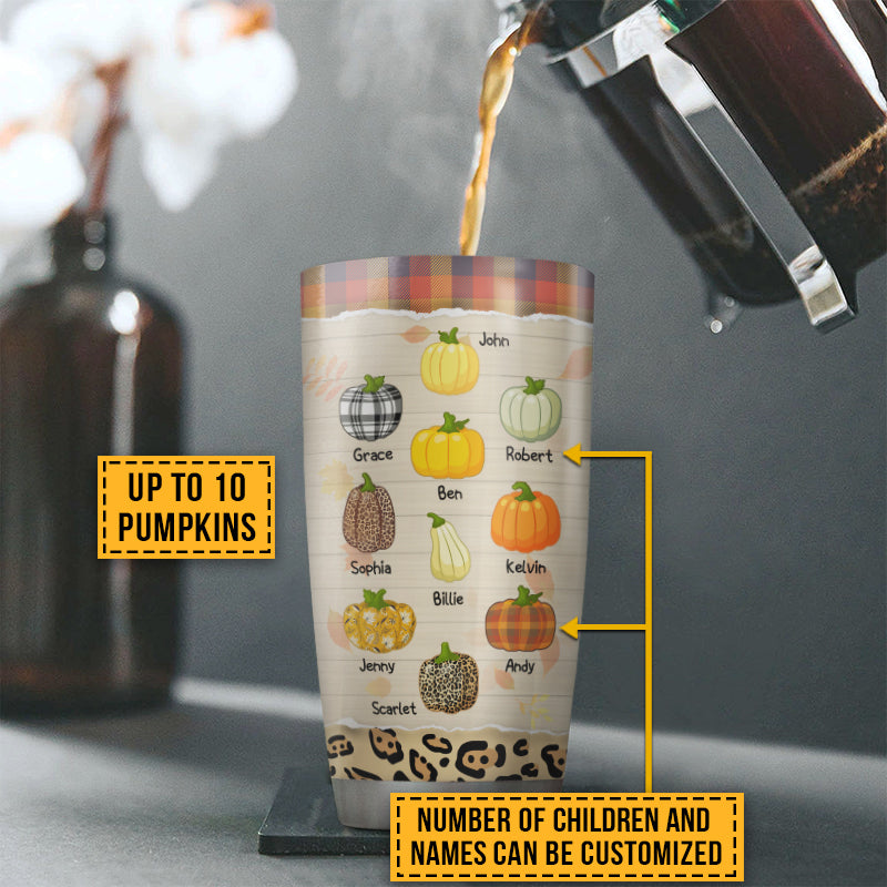 Grandmother Grandchildren Grandma's Little Pumpkins Family Fall Autumn Custom Tumbler - Image 2