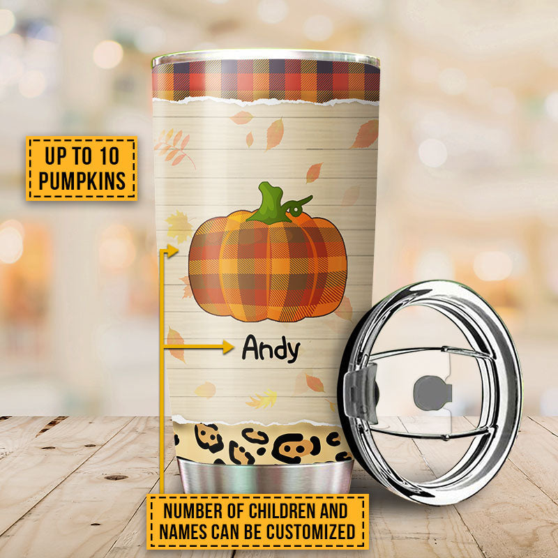 Grandmother Grandchildren Grandma's Little Pumpkins Family Fall Autumn Custom Tumbler - Image 4