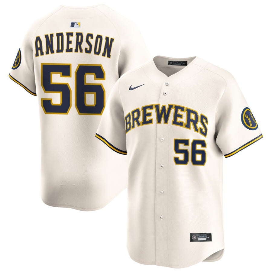 Grant Anderson Milwaukee Brewers 2025 Home Limited Jersey - Cream