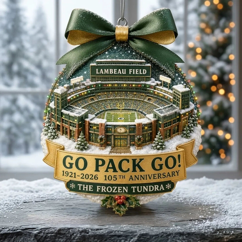 Green Bay Packers Lambeau Field 105th Anniversary Christmas Ornament Packers Merch Decor