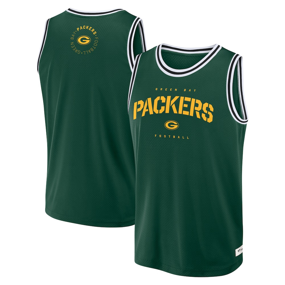 Green Bay Packers Merch - Men's Fanatics Elements Future Ground Jersey Tank Top, Green - Football Related Gifts