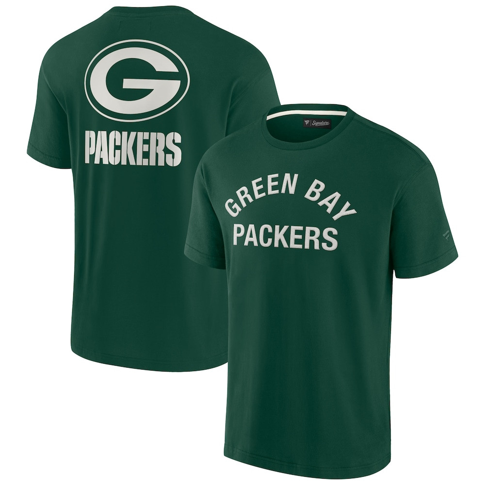 Green Bay Packers Merch - Unisex Fanatics Elements Super Soft Short Sleeve T-Shirt, Green - Football Present Ideas