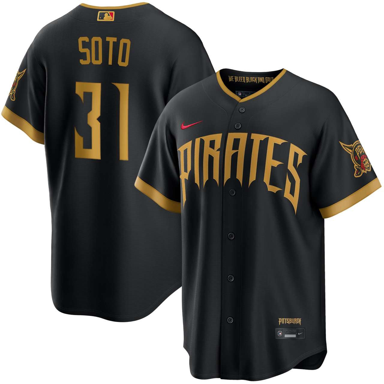 Gregory Soto Pittsburgh Pirates 2026 City Connect Stadium Jersey - Black